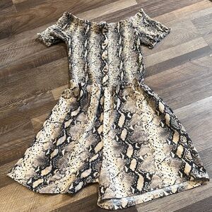 Snakeskin Off-Shoulder Romper